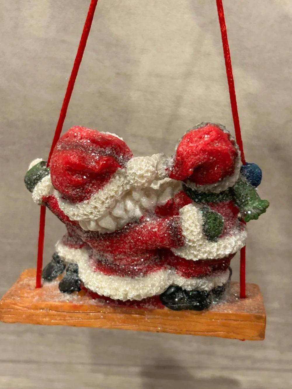 Vintage Santa on a Swing Christmas Decoration